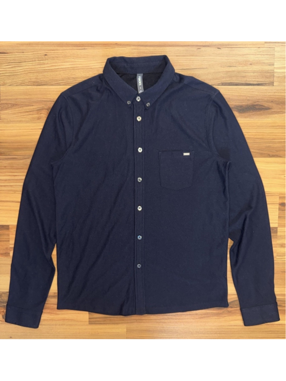 Vuori Ace Button Down Shirt Mens Small Unisex Black Performance Golf Travel